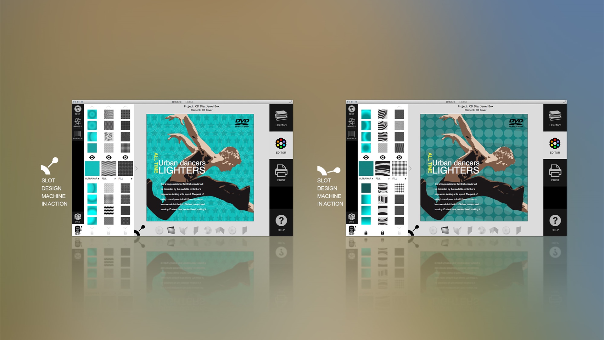 Revolver CD Cover - dice layout layers design